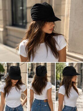 Black Cotton Hat by Mixit.